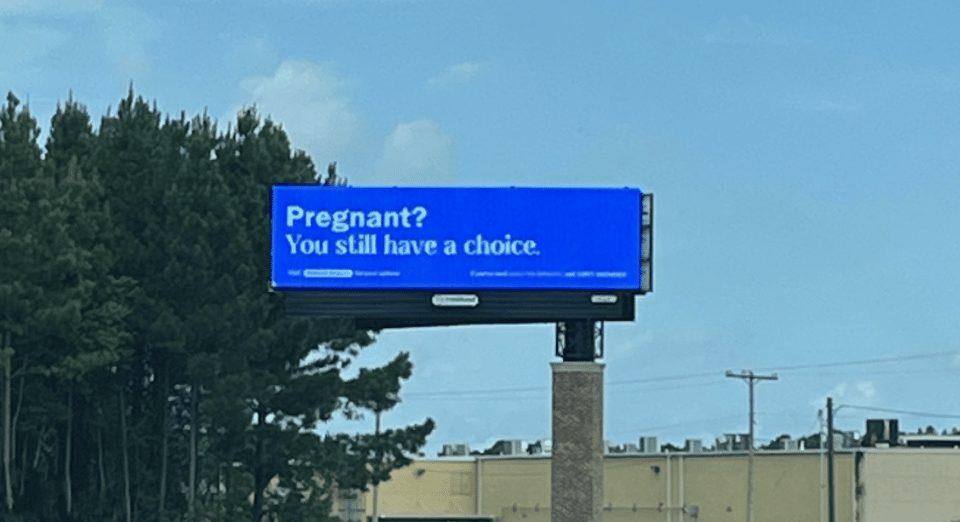 Abortion pills billboard