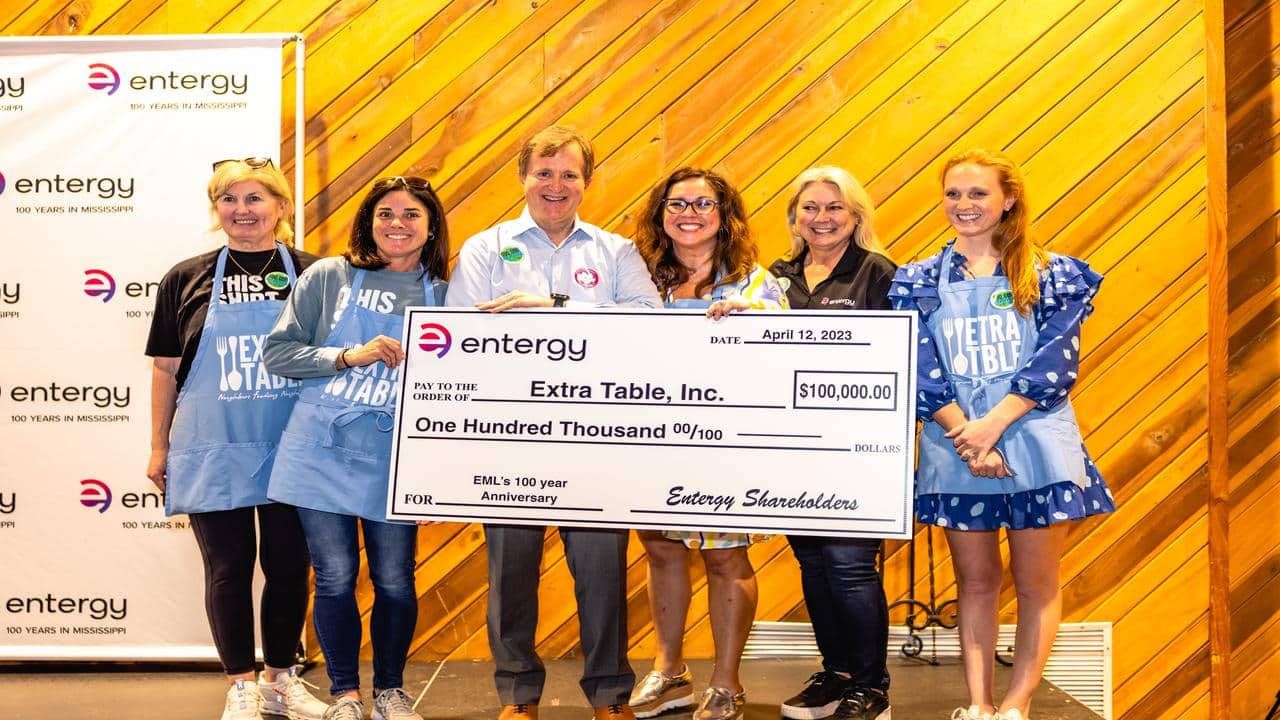 Entergy Mississippi celebrates centennial anniversary by donating $100K to Extra Table - Vimarsana News