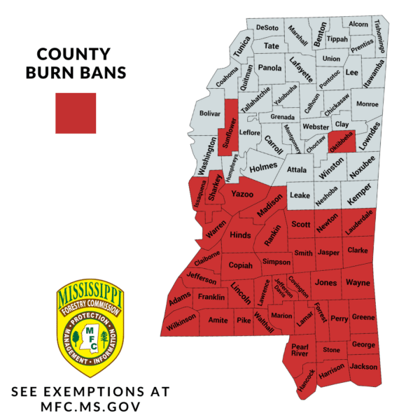 Majority of Mississippi counties now under burn ban - SuperTalk Mississippi