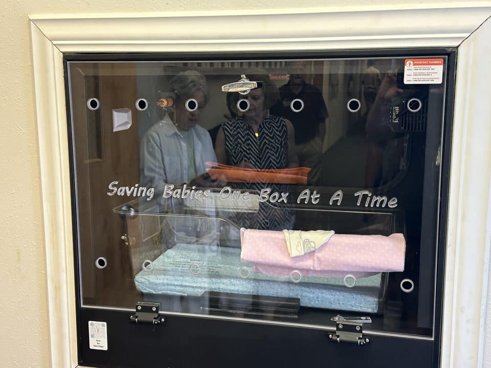 Long Beach's new baby box from inside the fire station