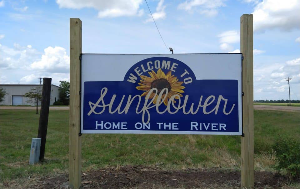 Sunflower County Welcome Sign