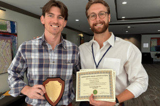 J.T. Mitchell and Ben Milam at the Tri-State Press Convention.