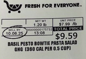 Recalled pasta salad