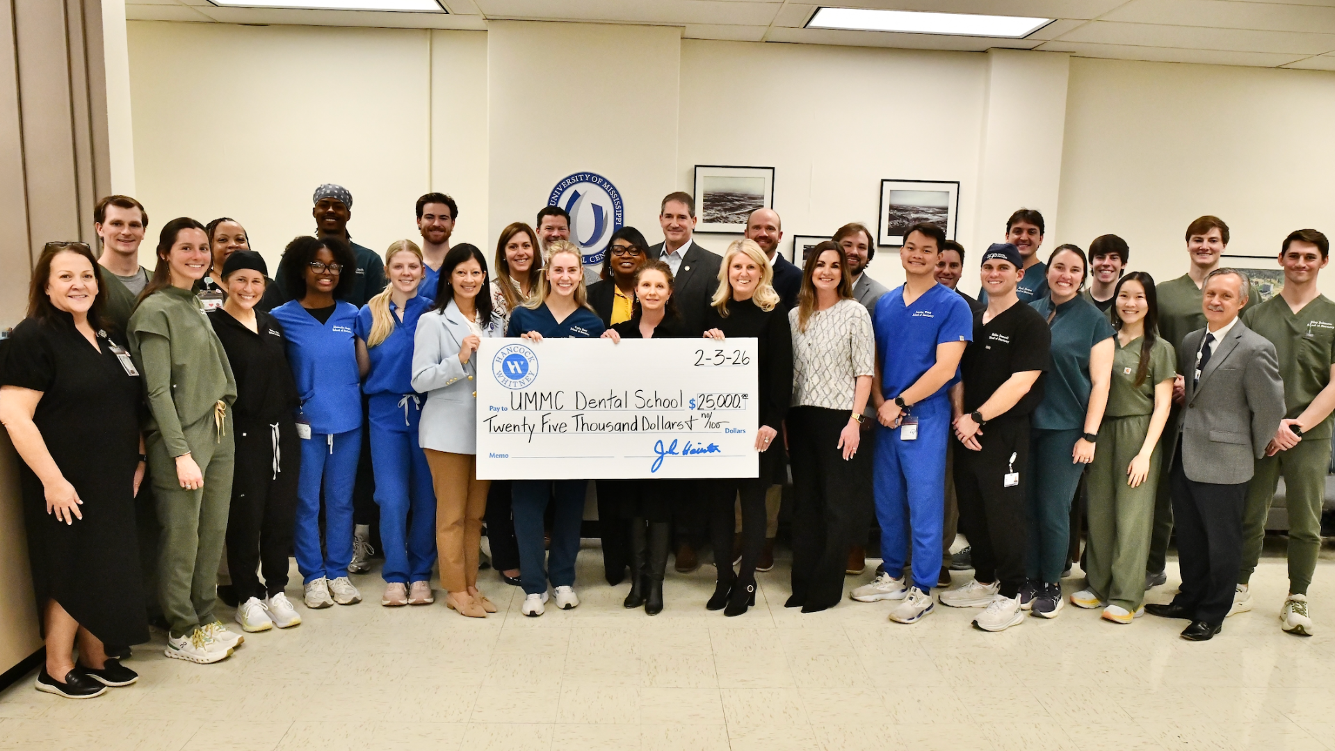 Hancock Whitney Bank donates $25K to UMMC for Dental Mission Week