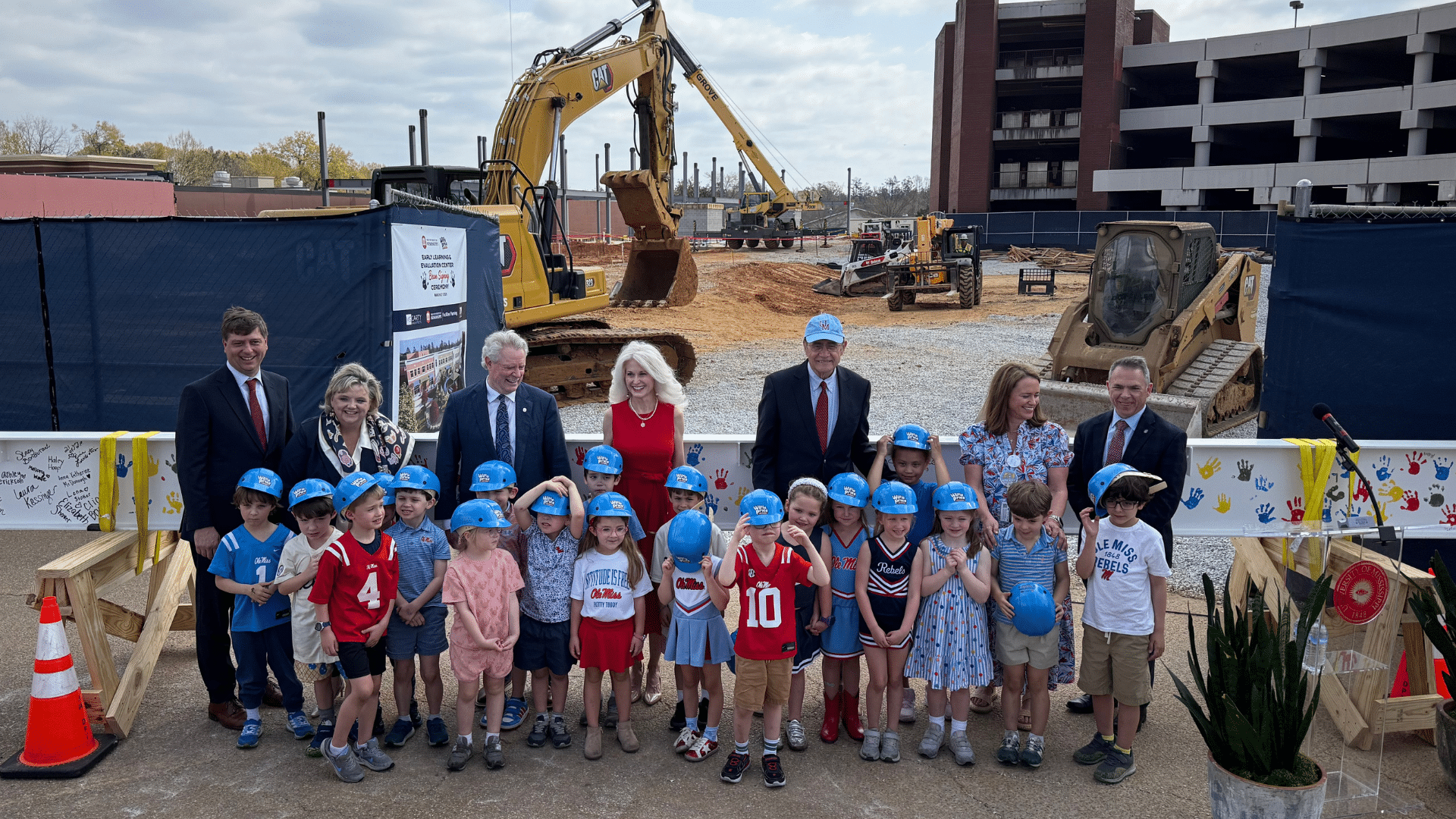 Handprints mark progress on $30M-plus early learning center coming to Ole Miss