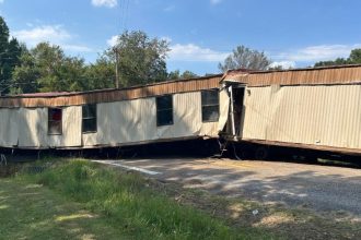 Wrecked mobile home