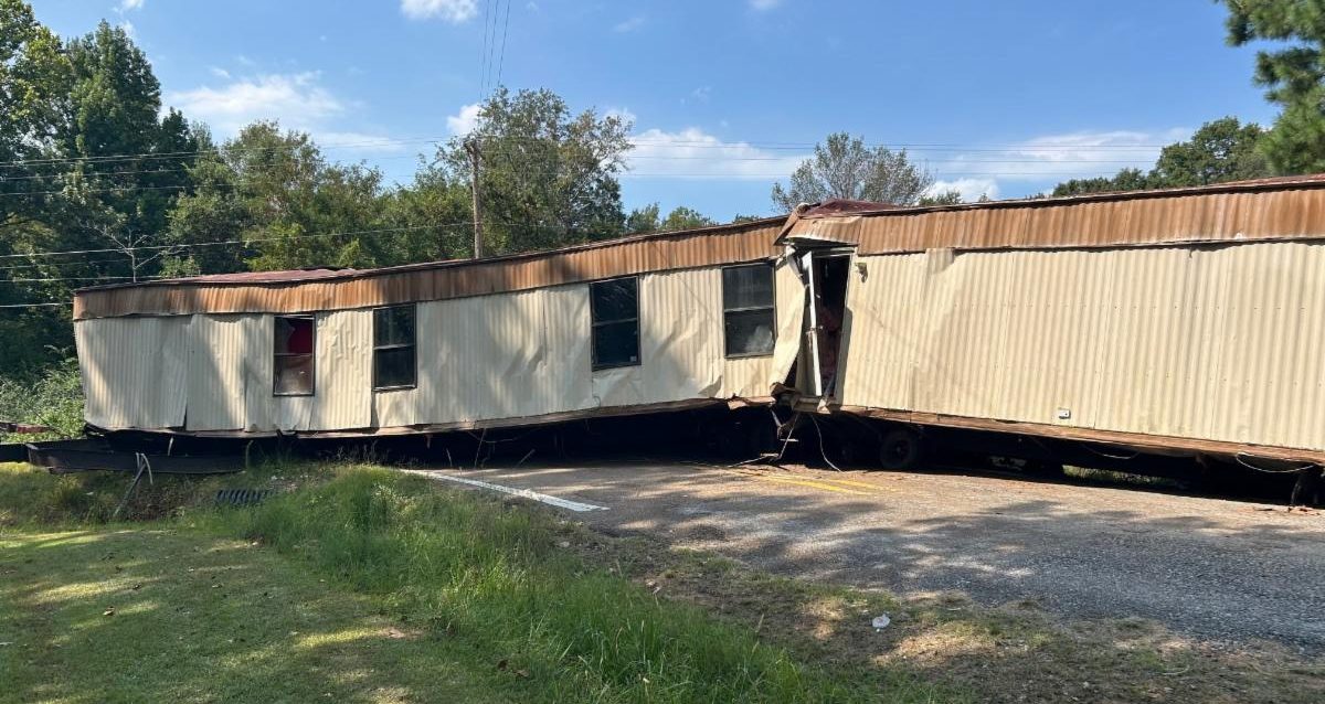 Wrecked mobile home
