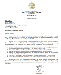 Auditor's letter to IHL